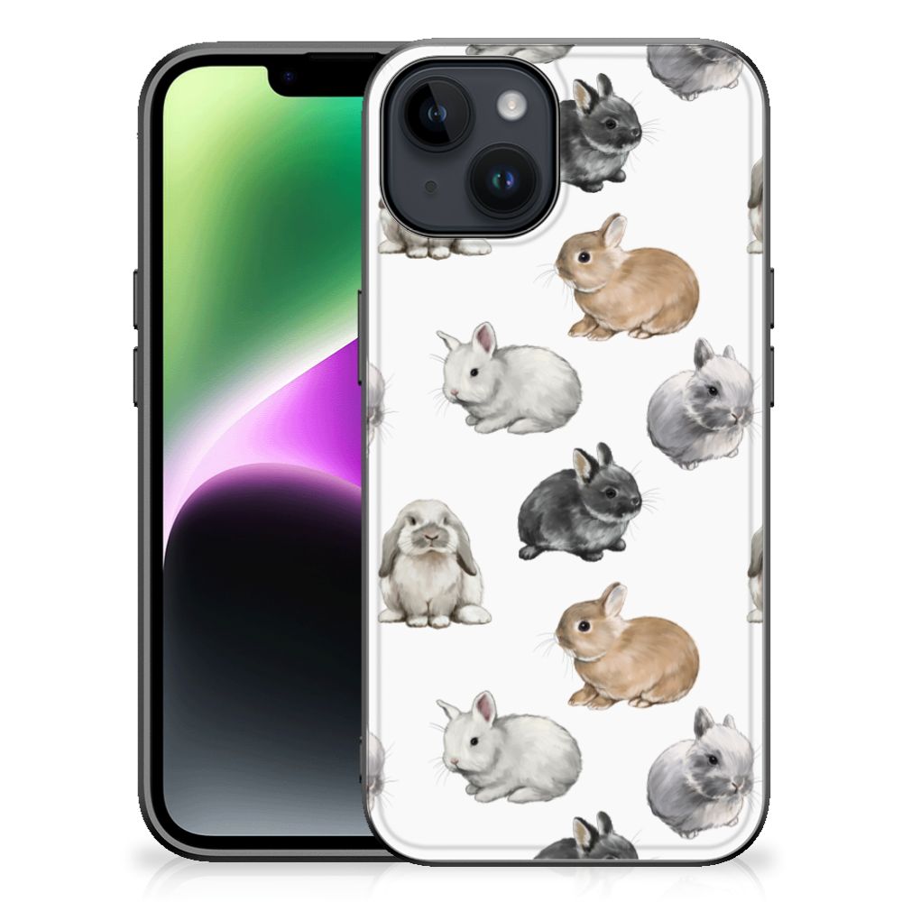Dierenprint Telefoonhoesje voor iPhone 15 Konijntjes B2C Telecom
