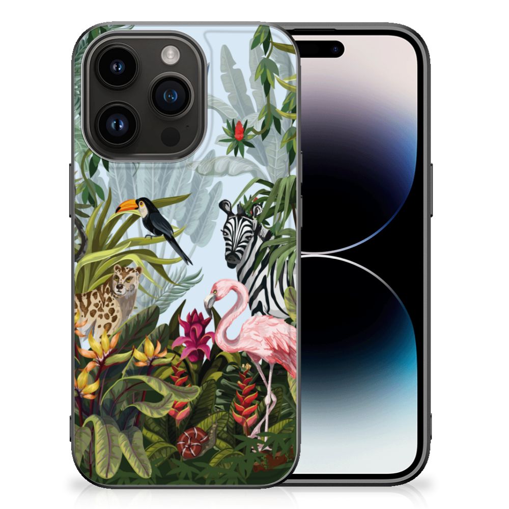 Apple iPhone 15 Pro Dierenprint Telefoonhoesje voor iPhone 15 Pro Jungle design jungle aanzicht