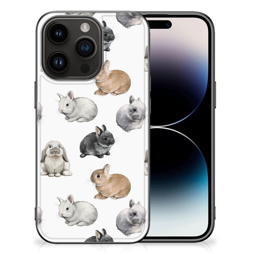 Dierenprint Telefoonhoesje voor iPhone 15 Pro Konijntjes B2C Telecom