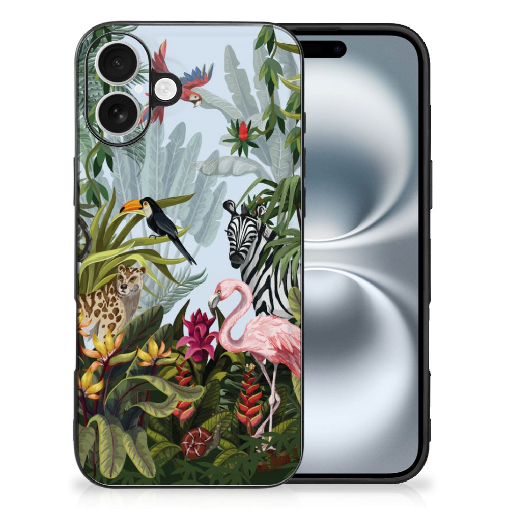 Apple iPhone 16 Dierenprint Telefoonhoesje voor iPhone 16 Jungle jungle dieren print voorkant