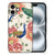 Dierenprint Telefoonhoesje voor iPhone 16 Pink Peacock achterzijde design pauw bloemen