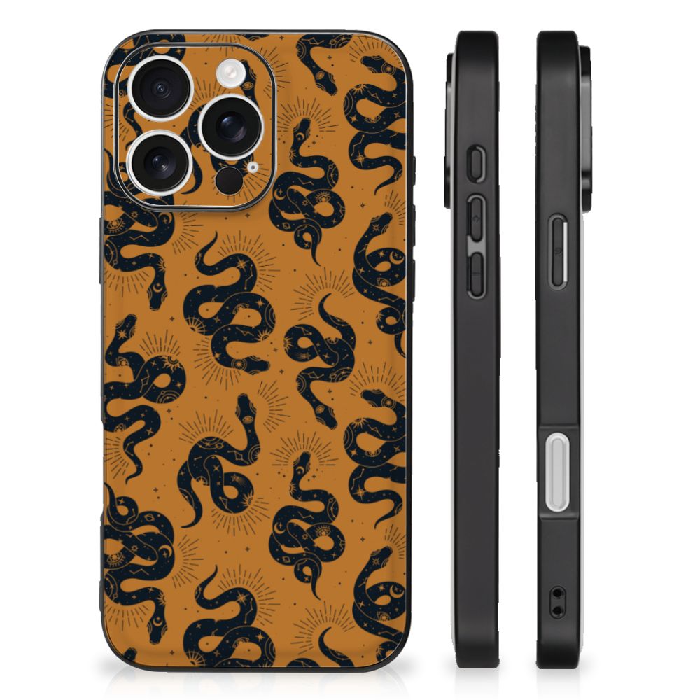 Apple iPhone 16 Pro Dierenprint Telefoonhoesje Snakes achterkant zijkant