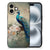 iPhone 16 Dierenprint Telefoonhoesje voor iPhone 16 Vintage Pauwen zijaanzicht