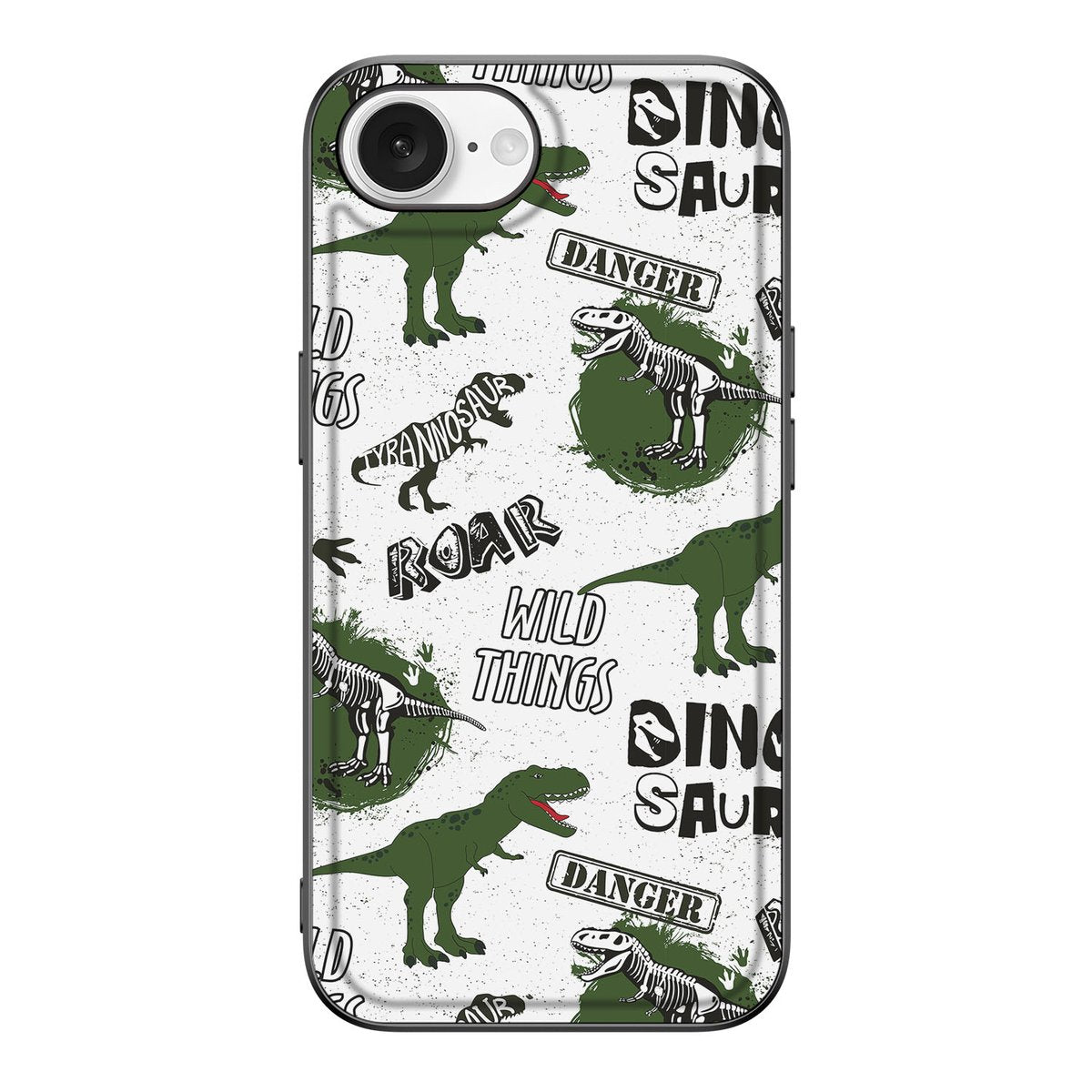 iPhone 16e Dierenprint Telefoonhoesje Dinosaurus dino ontwerp voorkant