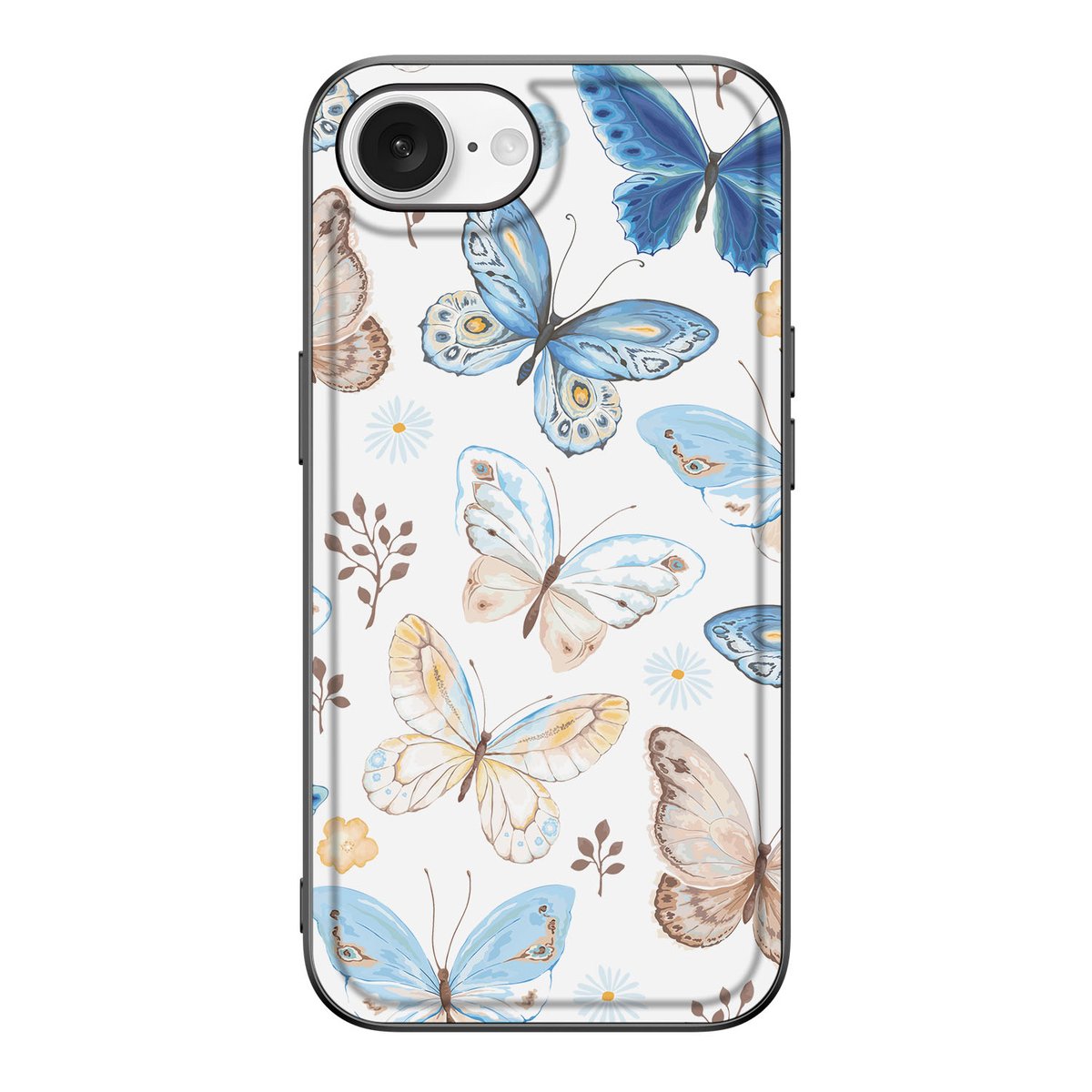 Dierenprint Telefoonhoesje voor iPhone 16e Vlinder vlinder design achteraanzicht