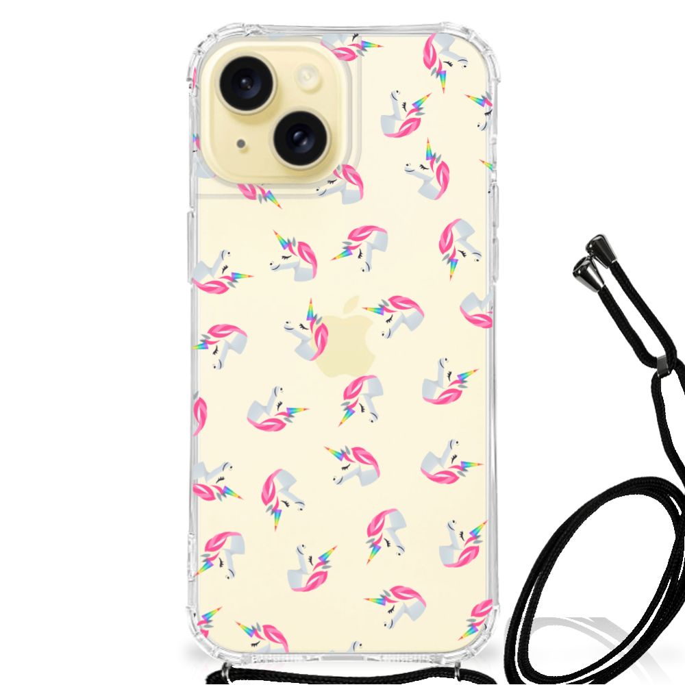 Doorzichtige Silicone Hoesje voor Apple iPhone 15 Unicorns B2C Telecom