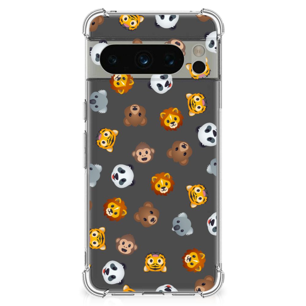 Google Pixel 8 Pro Doorzichtige Silicone Hoesje voor Google Pixel 8 Pro Dieren Emojis dieren emoji design achterkant
