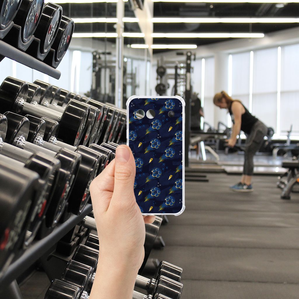 Google Pixel 8A Doorzichtige Silicone Hoesje Voetbal aanzicht