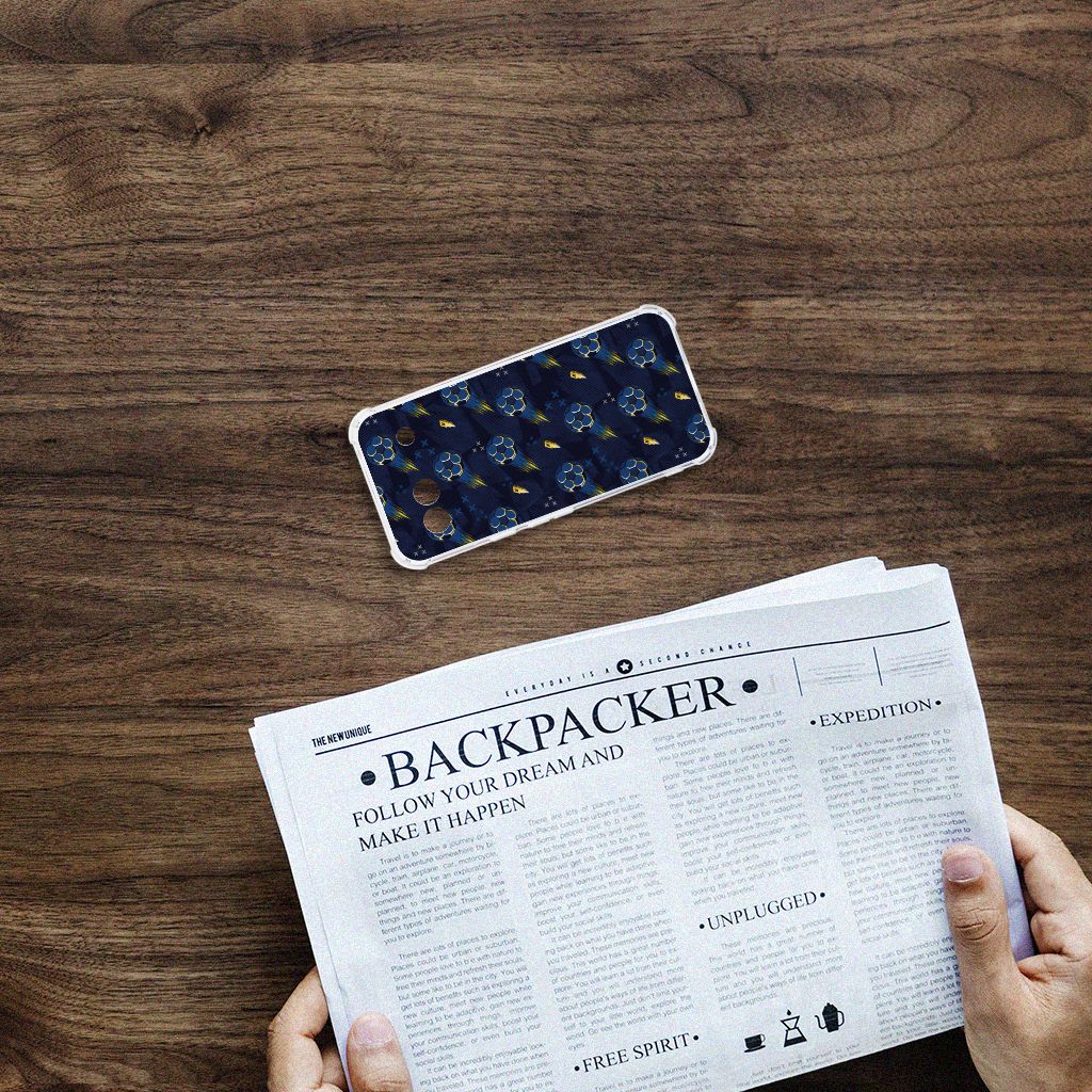 Google Pixel 8A Doorzichtige Silicone Hoesje voor Google Pixel 8A Voetbal bovenaanzicht