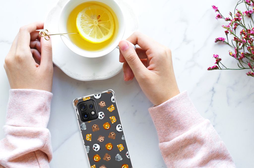 Doorzichtige Silicone Hoesje voor Motorola Edge 40 Pro Dieren Emojis B2C Telecom