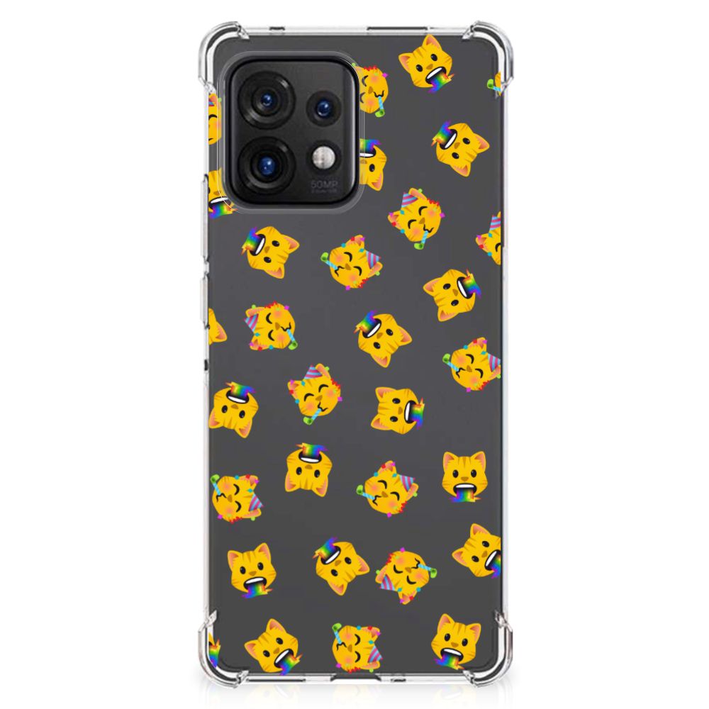 Doorzichtige Silicone Hoesje voor Motorola Edge 40 Pro Katten Emojis B2C Telecom