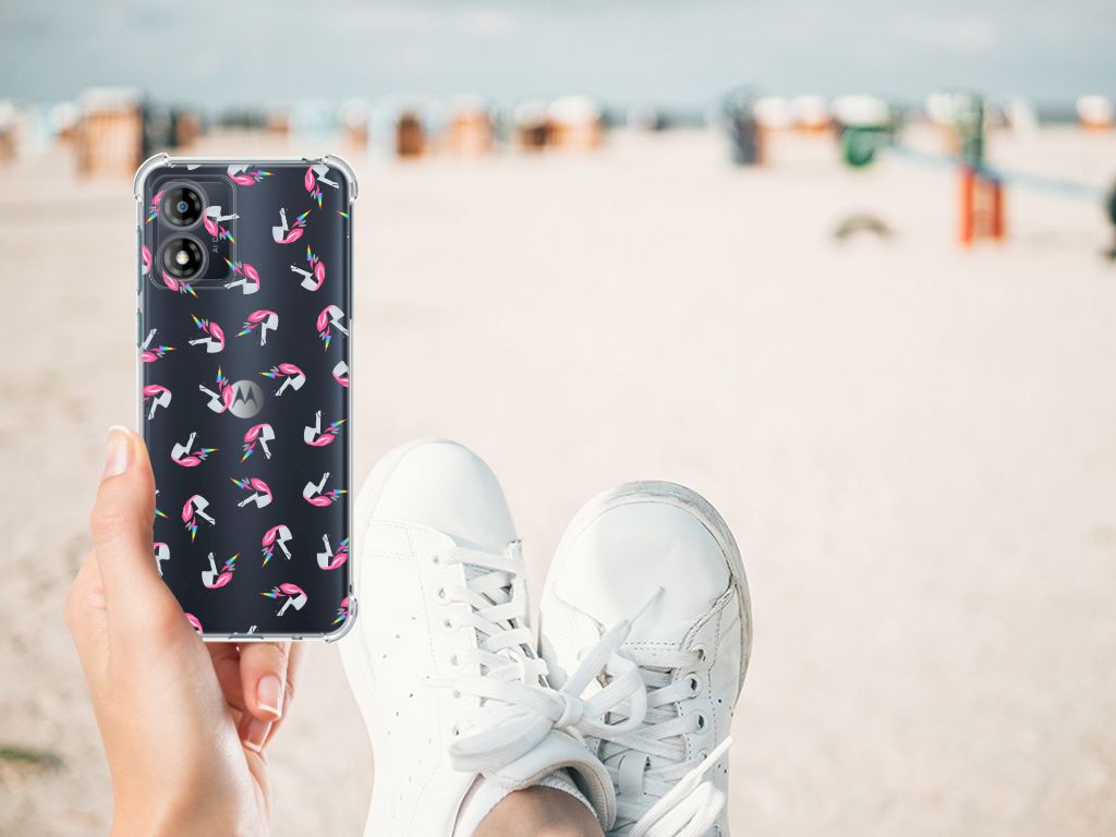 Doorzichtige Silicone Hoesje voor Motorola Moto E13 Unicorns B2C Telecom