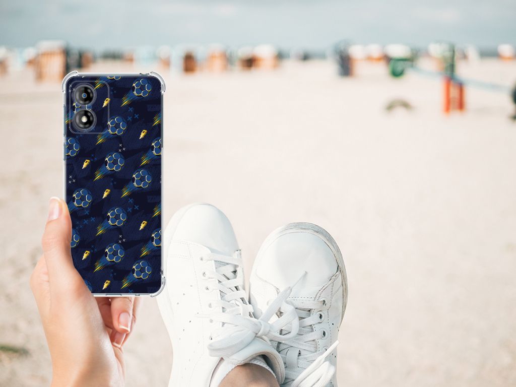 Doorzichtige Silicone Hoesje voor Motorola Moto E13 Voetbal B2C Telecom