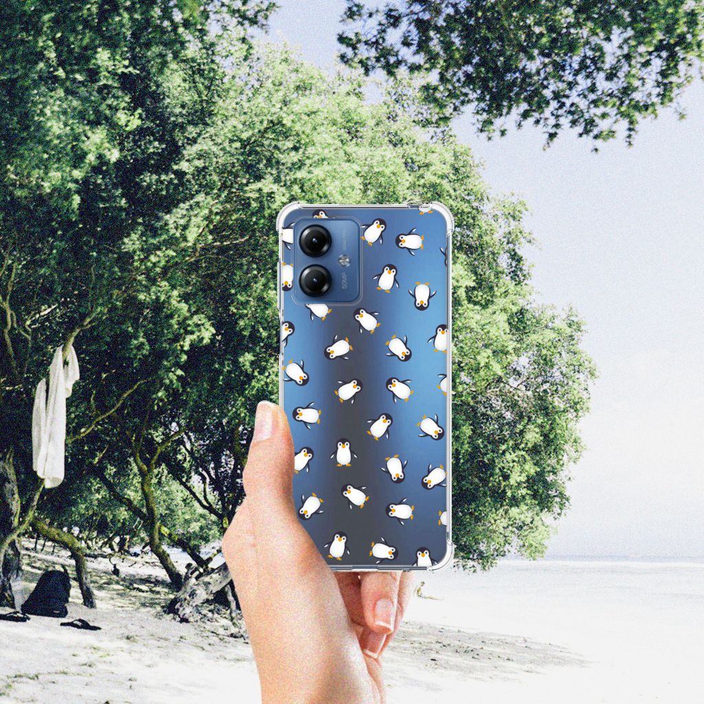 Doorzichtige Silicone Hoesje voor Motorola Moto G14 Pinguïn B2C Telecom