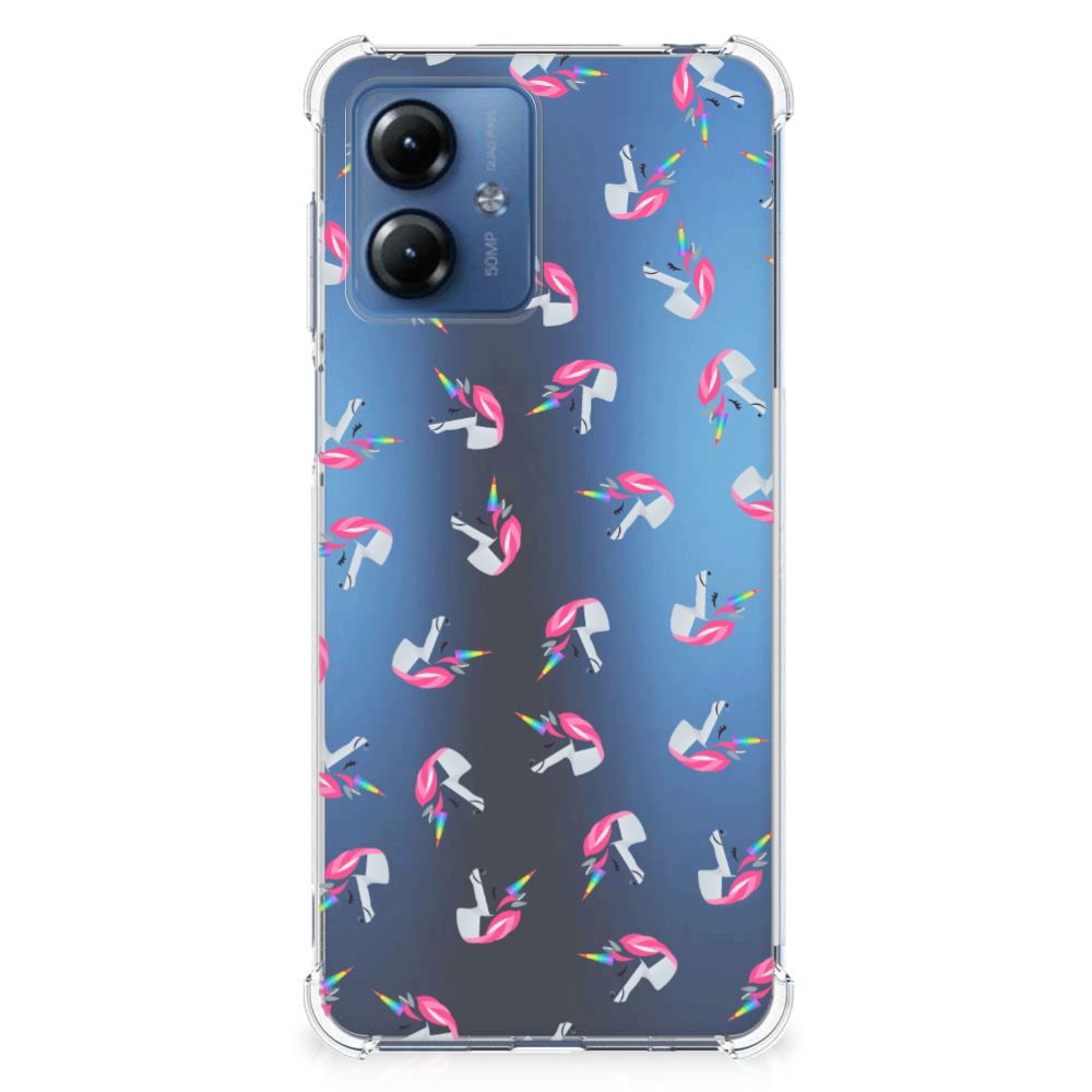 Doorzichtige Silicone Hoesje voor Motorola Moto G14 Unicorns B2C Telecom