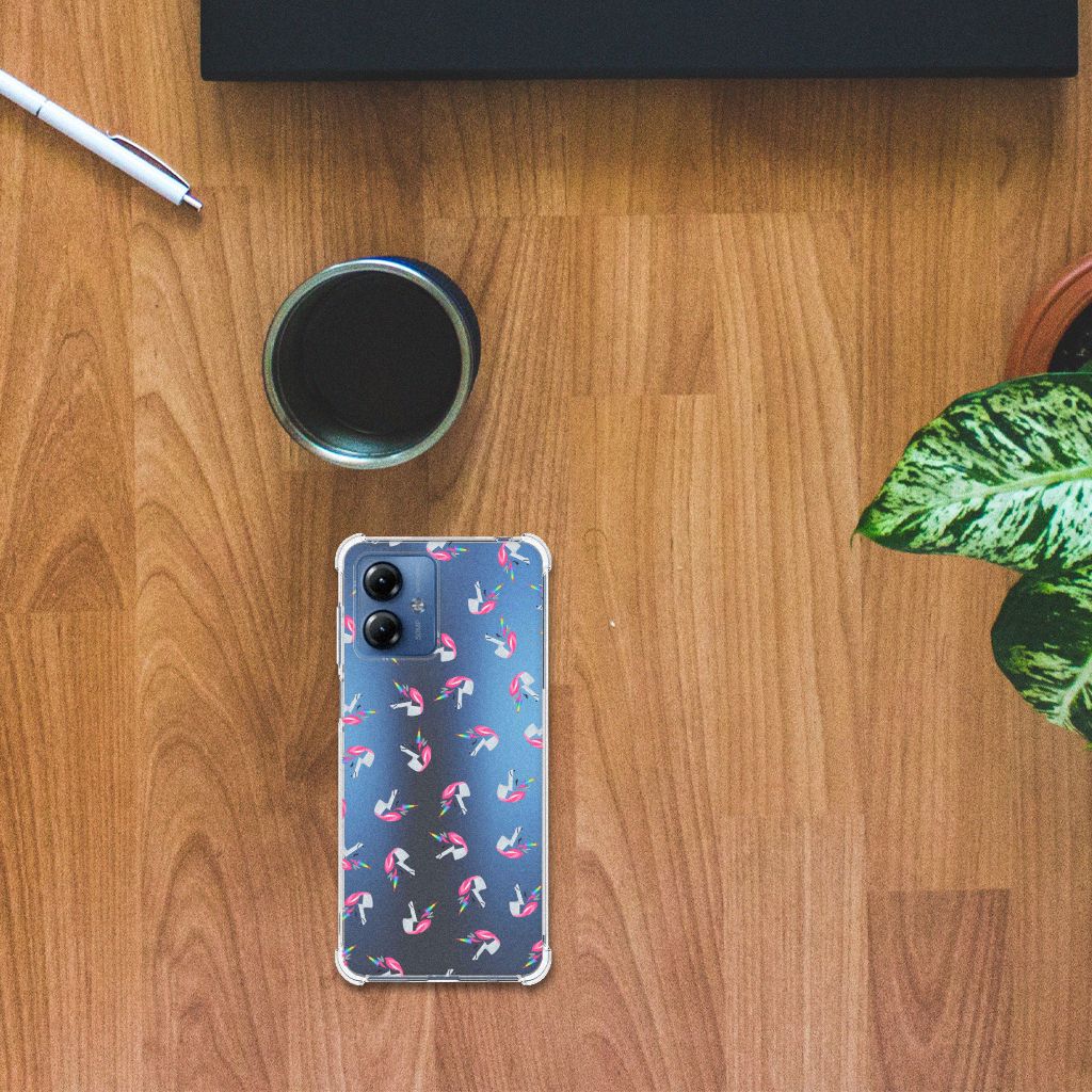 Doorzichtige Silicone Hoesje voor Motorola Moto G14 Unicorns B2C Telecom