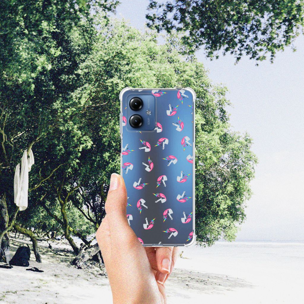 Doorzichtige Silicone Hoesje voor Motorola Moto G14 Unicorns B2C Telecom