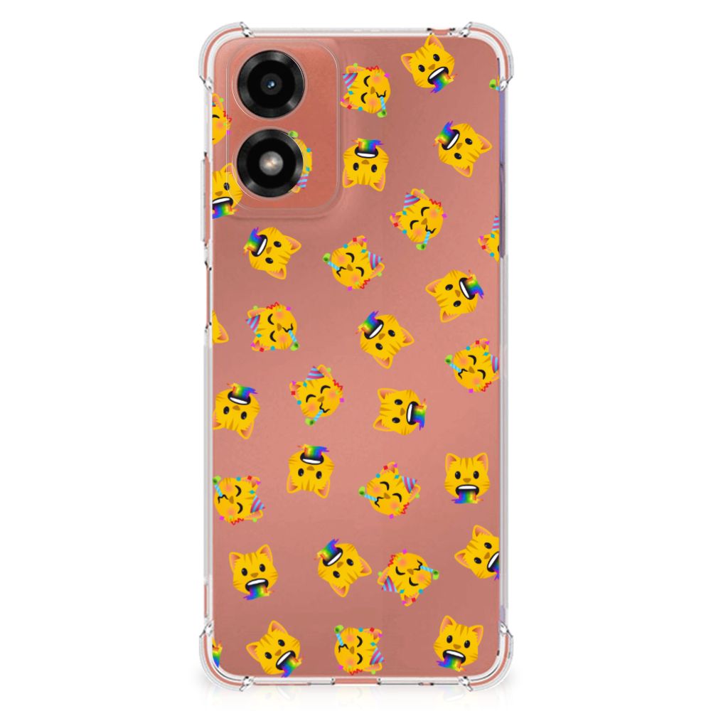 Doorzichtige Silicone Hoesje voor Motorola Moto G24 | G24 Power | G04 Katten Emojis B2C Telecom