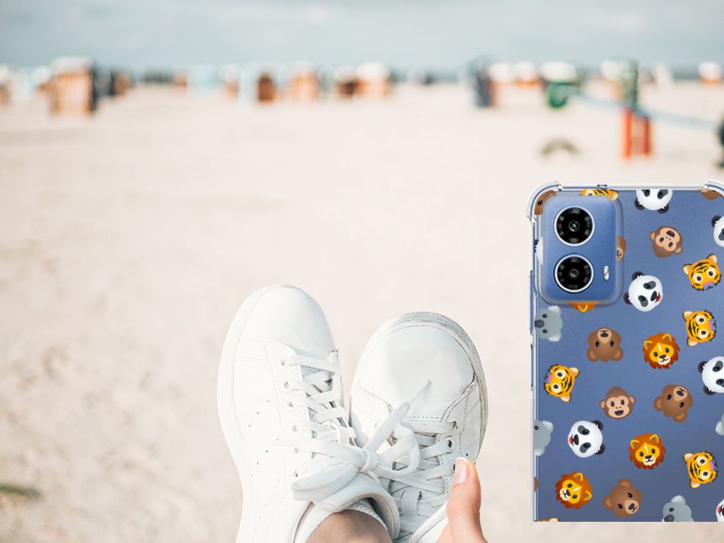 Doorzichtige Silicone Hoesje voor Motorola Moto G34 Dieren Emojis B2C Telecom