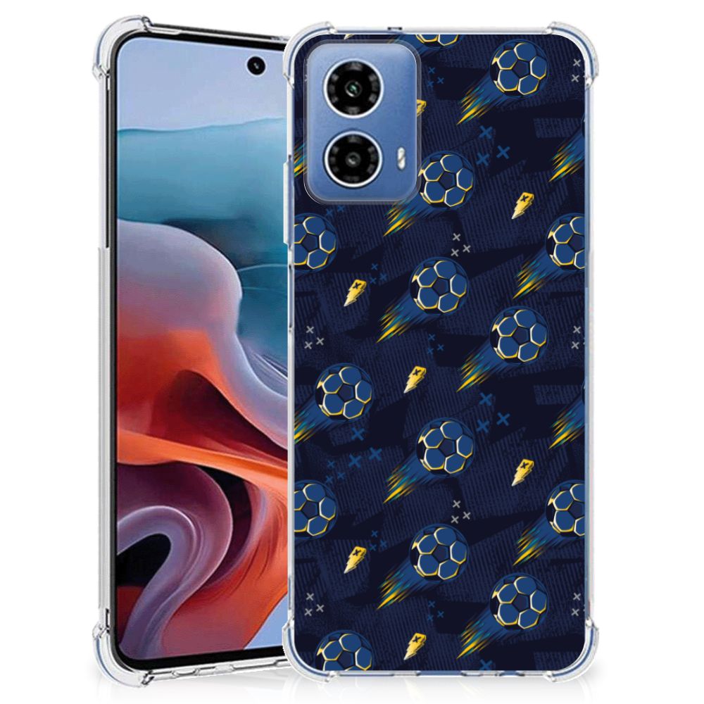 Doorzichtige Silicone Hoesje voor Motorola Moto G34 Voetbal B2C Telecom