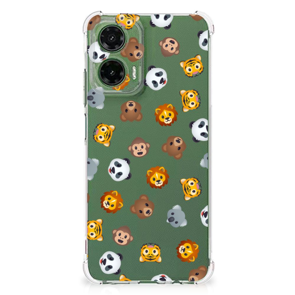 Motorola Moto G35 Doorzichtige Silicone Hoesje Dieren Emojis achterkant