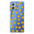 Doorzichtige Silicone Hoesje voor Motorola Moto G54 Katten Emojis met vrolijke katten emoji's 🐱 op een blauwe achtergrond.