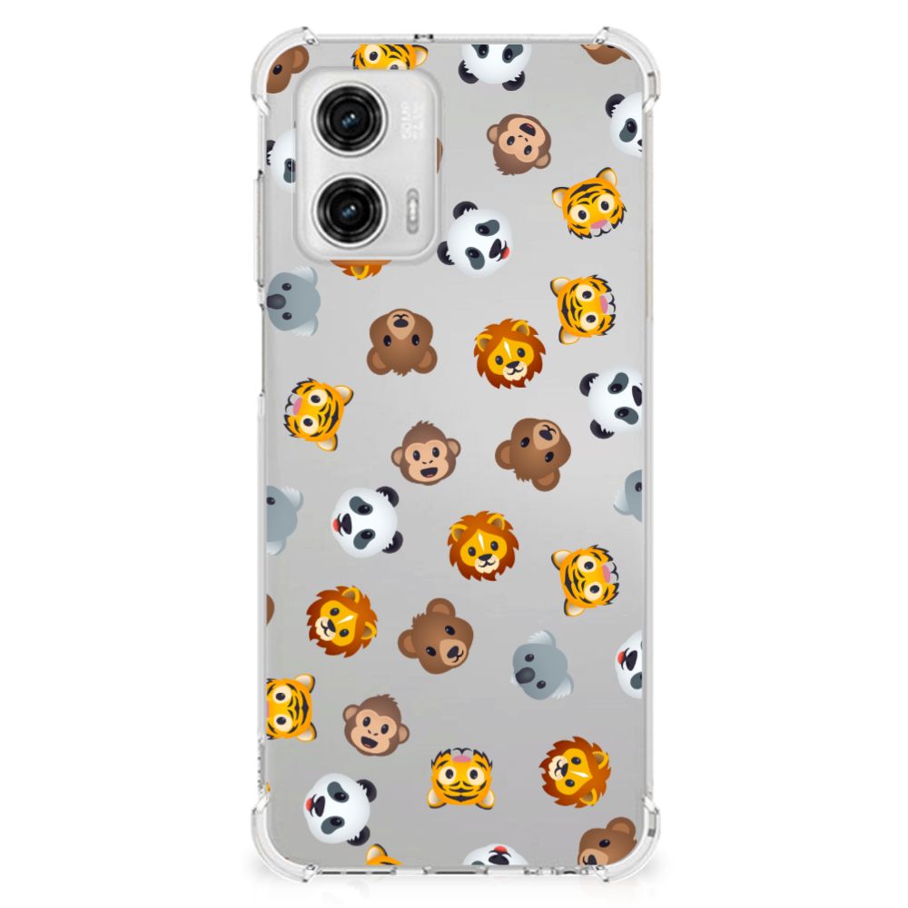 Doorzichtige Silicone Hoesje voor Motorola Moto G73 Dieren Emojis B2C Telecom