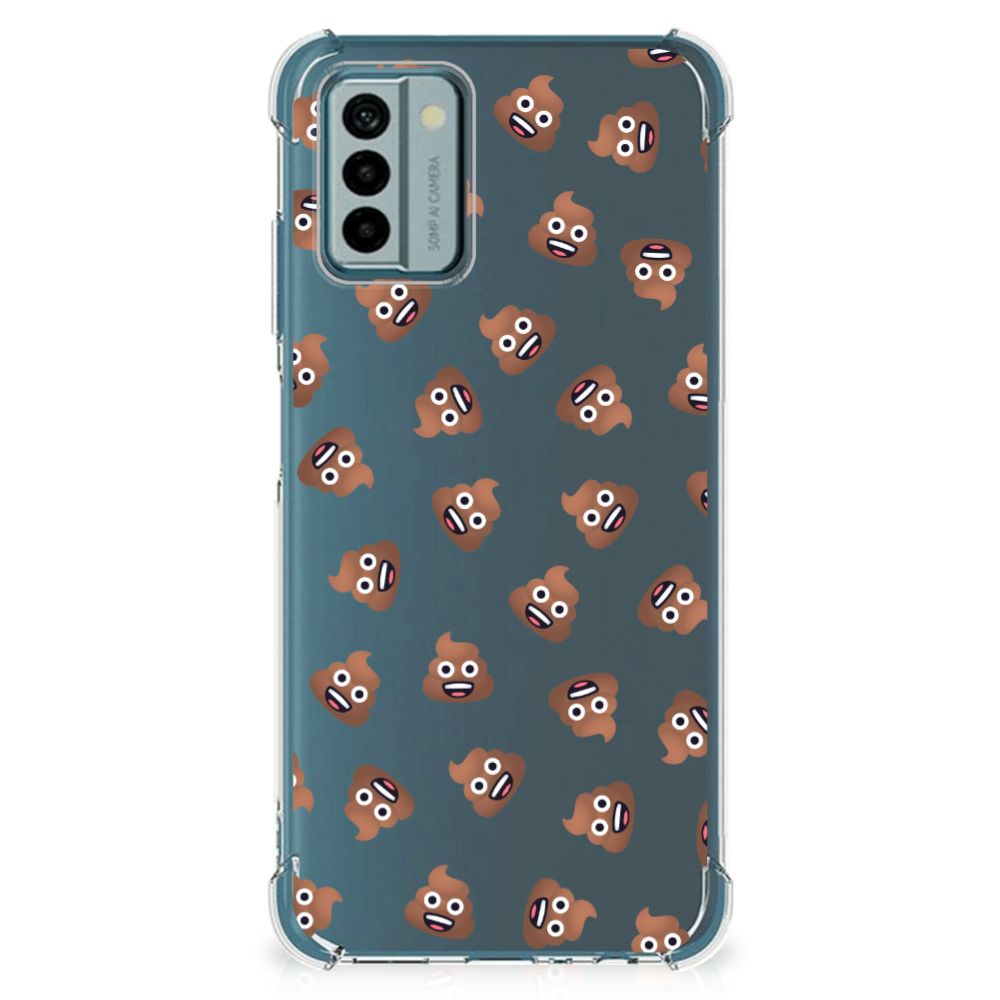 Nokia G22 Doorzichtige Silicone Hoesje Poep Emojis achterkant