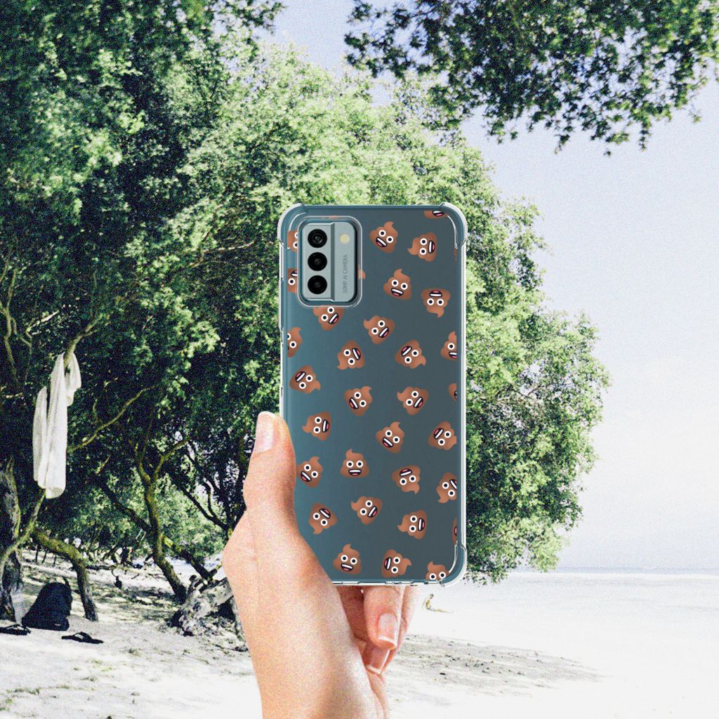 Nokia G22 Doorzichtige Silicone Hoesje voor Nokia G22 Poep Emojis aanzicht