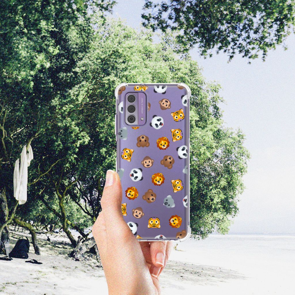 Doorzichtige Silicone Hoesje voor Nokia G42 Dieren Emojis B2C Telecom