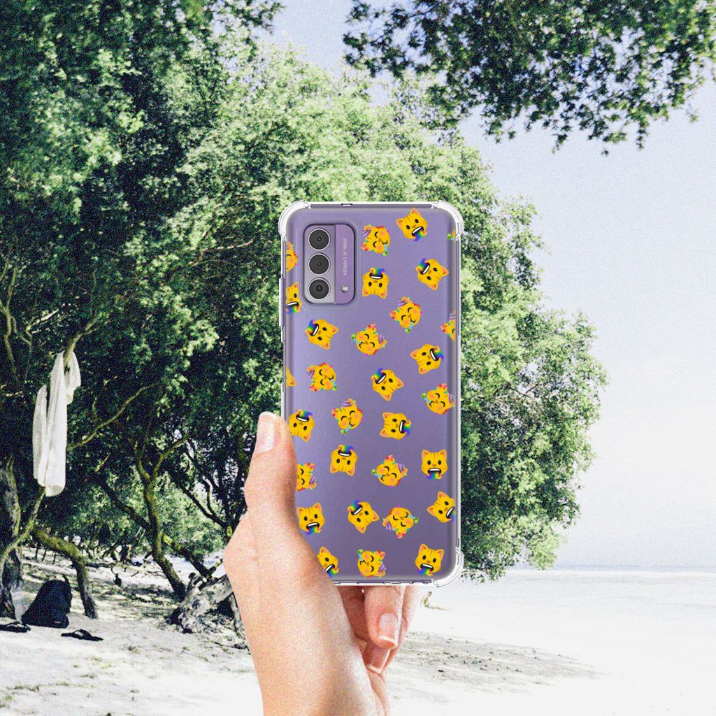 Doorzichtige Silicone Hoesje voor Nokia G42 Katten Emojis B2C Telecom