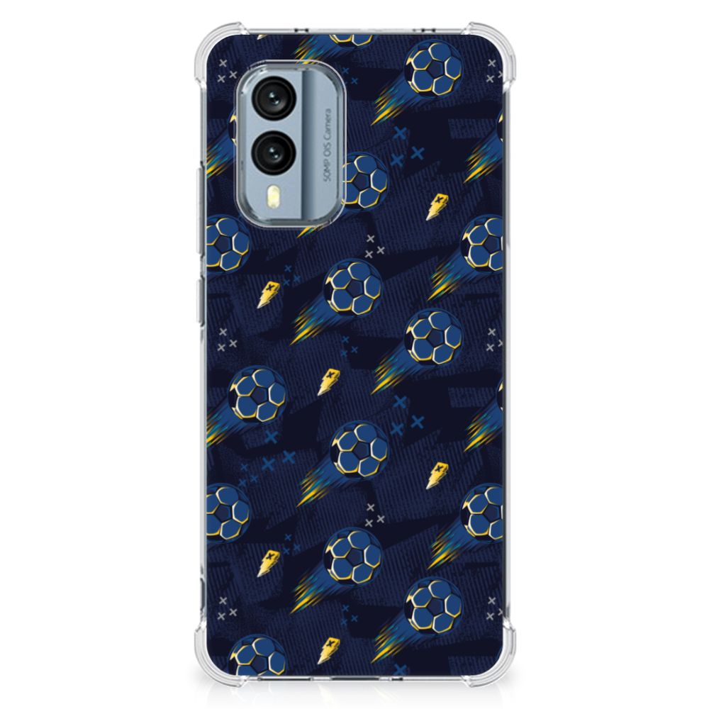 Nokia X30 Doorzichtige Silicone Hoesje Voetbal design aanzicht
