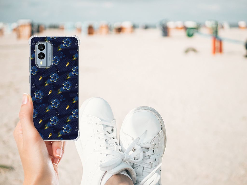 Nokia X30 Doorzichtige Silicone Hoesje Voetbal aanzicht