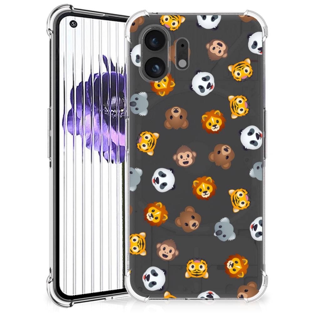 Doorzichtige Silicone Hoesje voor Nothing Phone (2) Dieren Emojis B2C Telecom