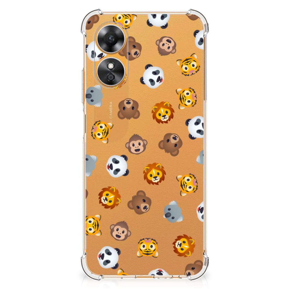 Doorzichtige Silicone Hoesje voor OPPO A17 Dieren Emojis B2C Telecom