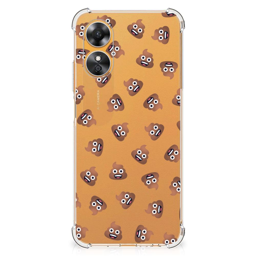 Doorzichtige Silicone Hoesje voor OPPO A17 Poep Emojis B2C Telecom