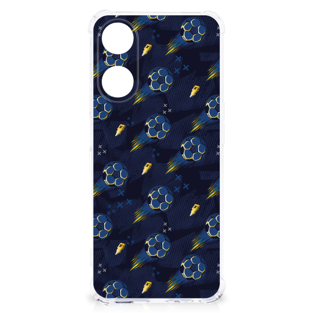 OPPO A58 Doorzichtige Silicone Hoesje Voetbal design achteraanzicht