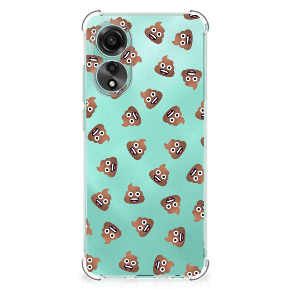 Doorzichtige Silicone Hoesje voor OPPO A78 4G Poep Emojis B2C Telecom