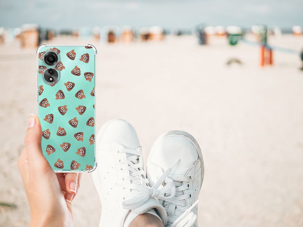 Doorzichtige Silicone Hoesje voor OPPO A78 4G Poep Emojis B2C Telecom