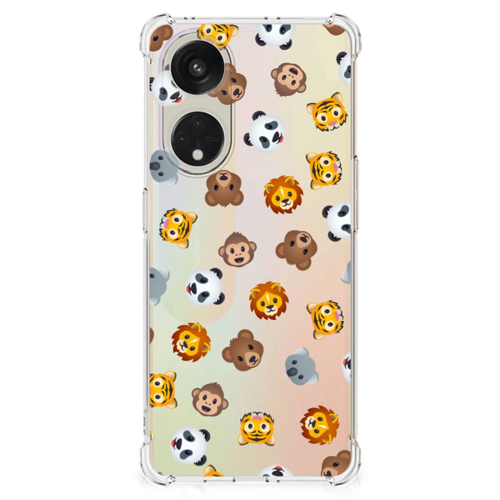 OPPO A98 Doorzichtige Silicone Hoesje voor OPPO A98 Dieren Emojis achterkant