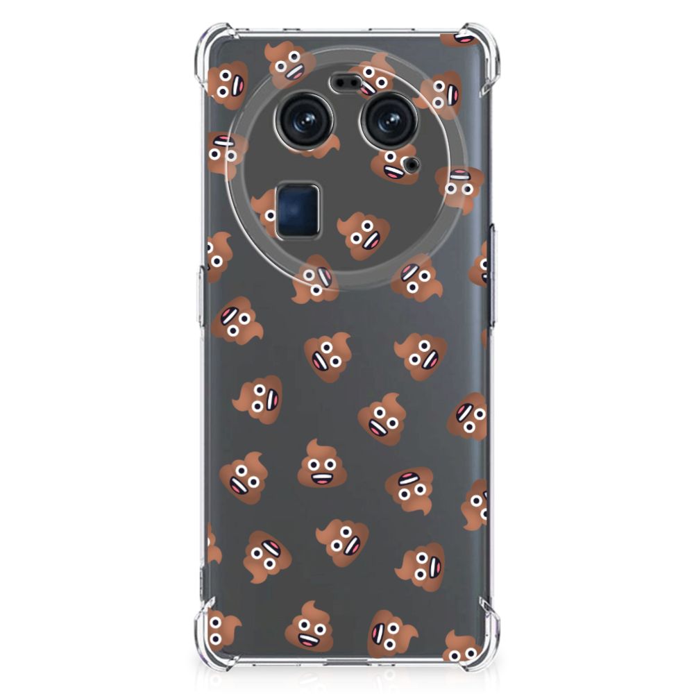 Doorzichtige Silicone Hoesje voor OPPO Find X6 Poep Emojis B2C Telecom