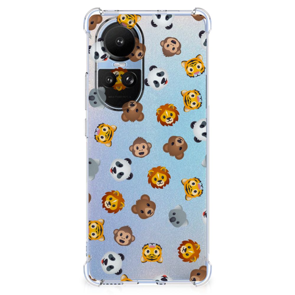 Doorzichtige Silicone Hoesje voor OPPO Reno10 | 10 Pro Dieren Emojis B2C Telecom