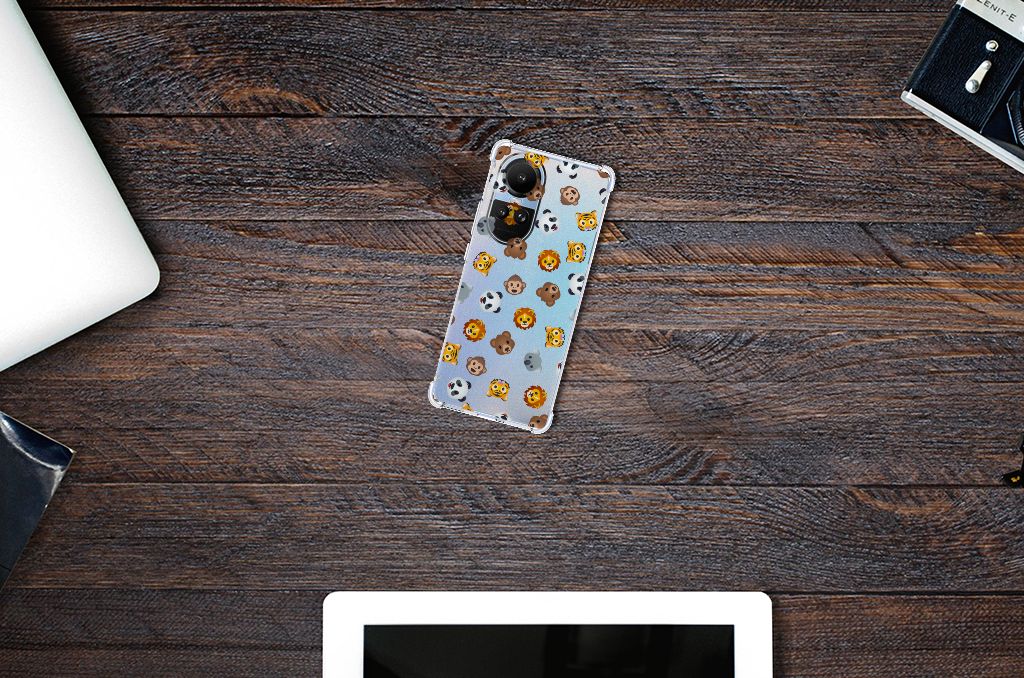 Doorzichtige Silicone Hoesje voor OPPO Reno10 | 10 Pro Dieren Emojis B2C Telecom