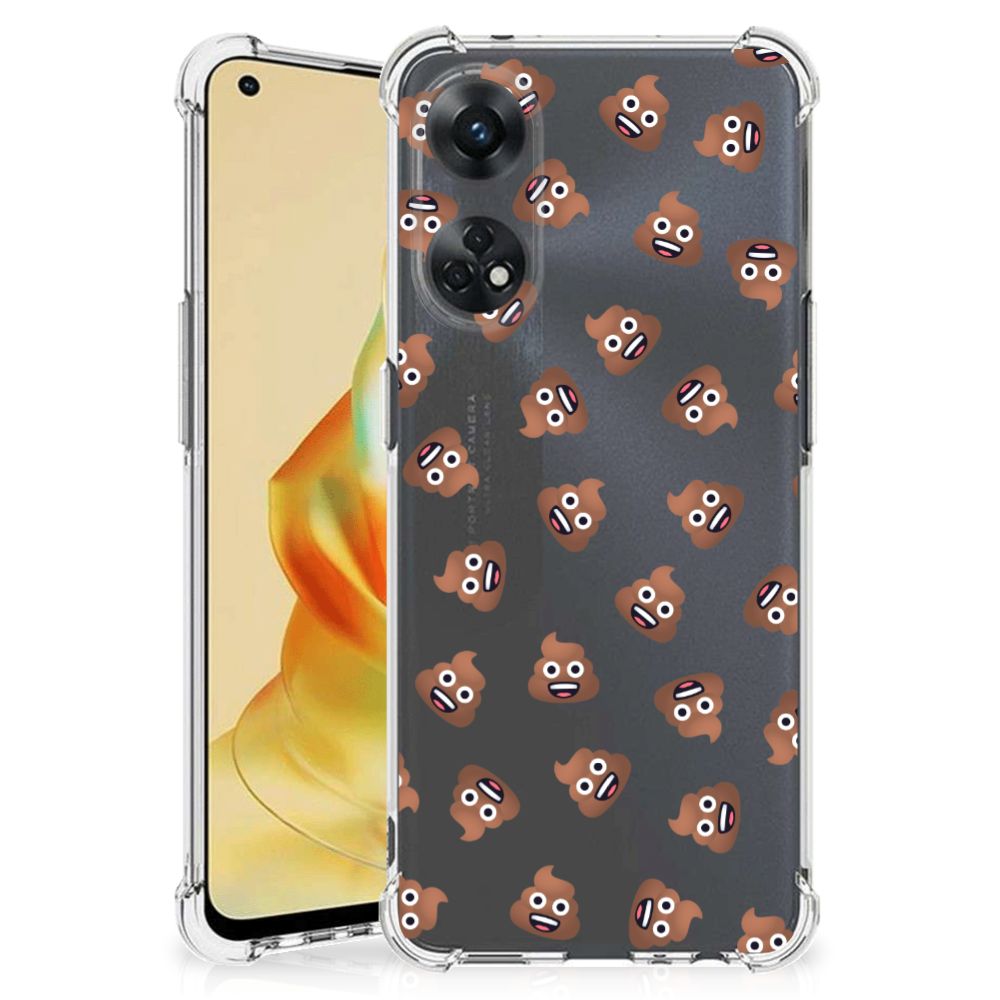 Doorzichtige Silicone Hoesje voor OPPO Reno8 T 4G Poep Emojis B2C Telecom