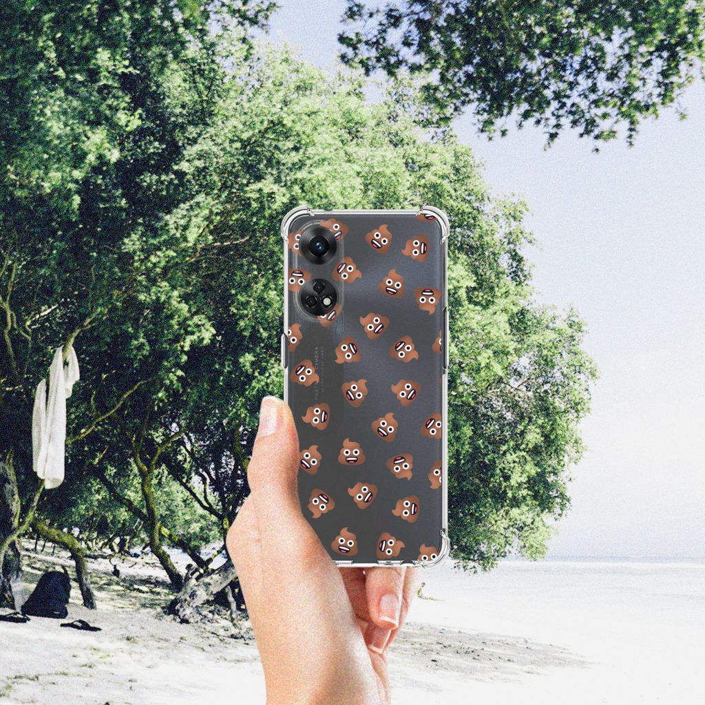 Doorzichtige Silicone Hoesje voor OPPO Reno8 T 4G Poep Emojis B2C Telecom