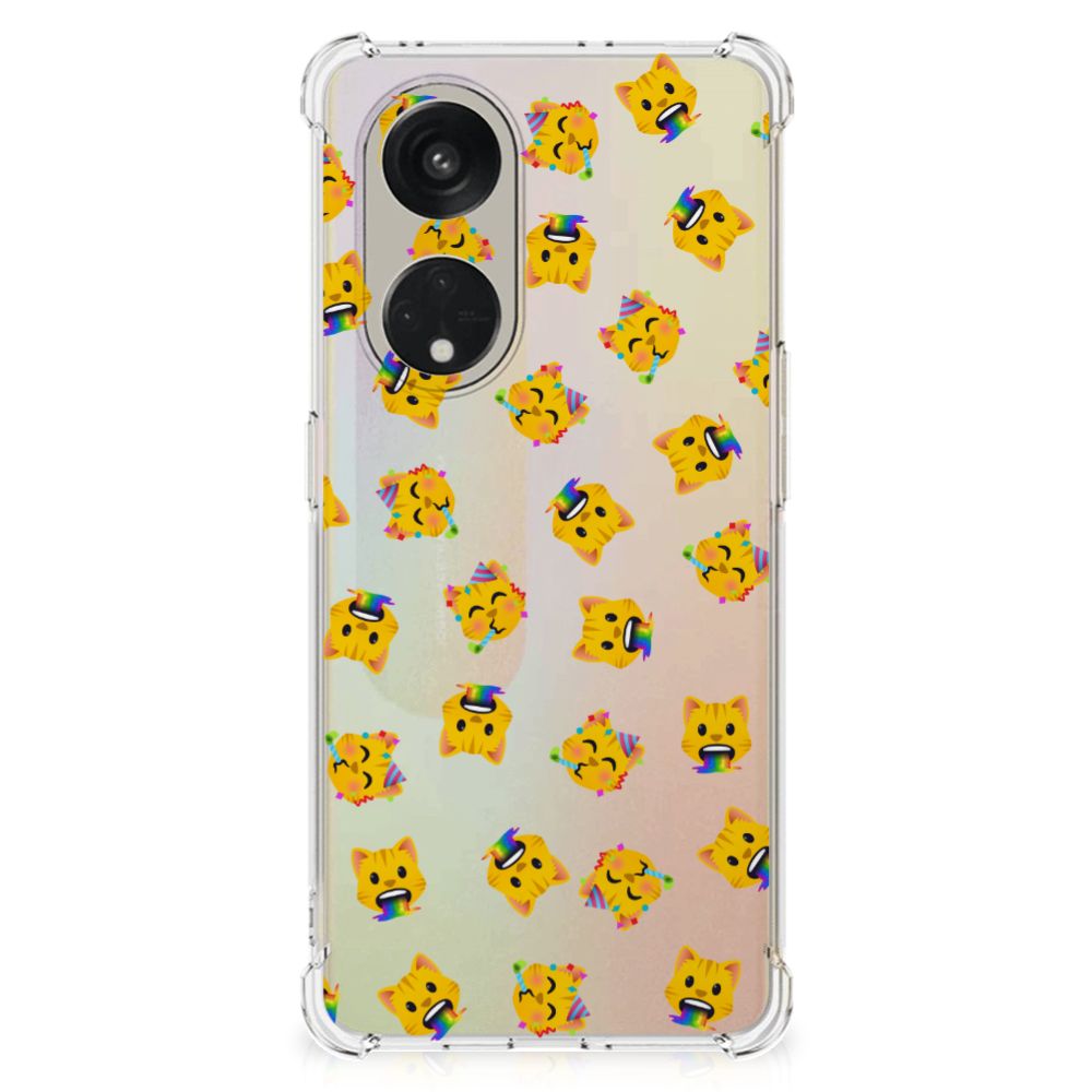 Doorzichtige Silicone Hoesje voor OPPO Reno8 T 5G Katten Emojis B2C Telecom