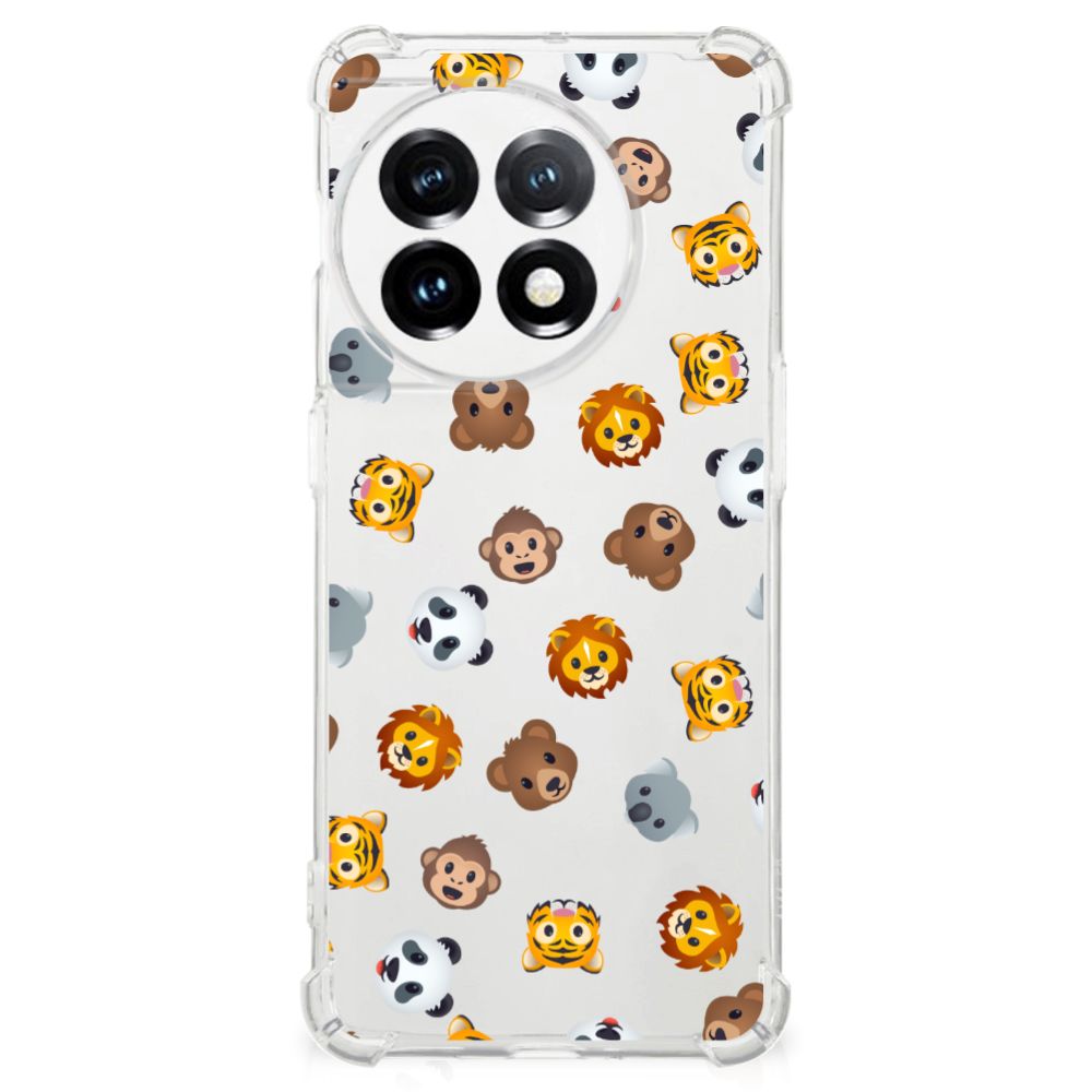 Doorzichtige Silicone Hoesje voor OnePlus 11 Dieren Emojis B2C Telecom
