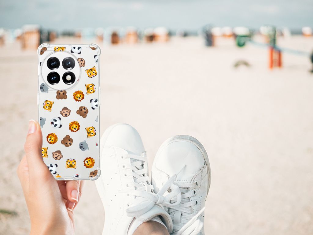 Doorzichtige Silicone Hoesje voor OnePlus 11 Dieren Emojis B2C Telecom