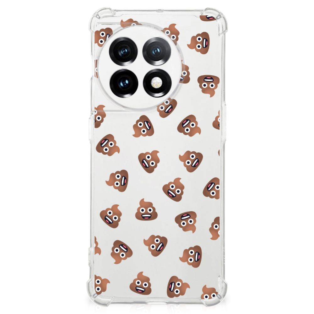 OnePlus 11 Doorzichtige Silicone Hoesje Poep Emojis achterkant