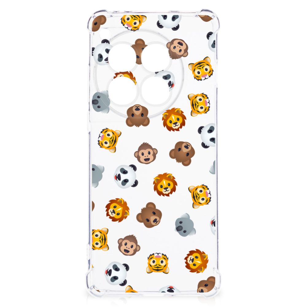 Doorzichtige Silicone Hoesje voor OnePlus 12 Dieren Emojis B2C Telecom